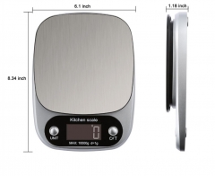 Household Kitchen Scale Electronic Food Scale Baking Scale Measuring Tool Stainless Steel Platform with LCD Display 1g