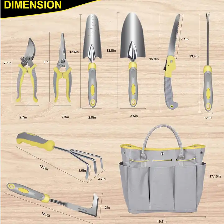 Garden Tool Set 10 Piece Stainless Steel Heavy Duty Gardening Kit Ideal Garden Tools Gift