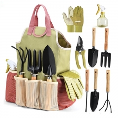 10PCS Heavy Duty Durable Gardening Supplies Kit with Fashion Handbag for Women