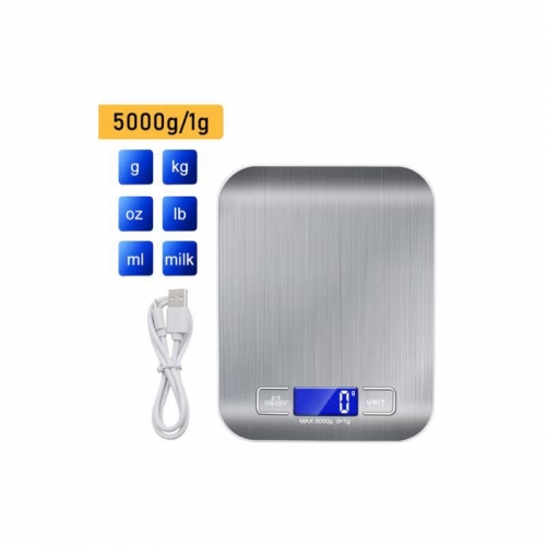 Wholesale high precision kitchen scale 5kg stainless steel waterproof electronic scale with batteries or USB