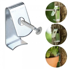 Wholesale Zinc Plated Flat Metal Steel Terracotta Flower Pot Clip Standard Size Plant Hook Hanging Bracket