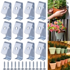 Wholesale Zinc Plated Flat Metal Steel Terracotta Flower Pot Clip Standard Size Plant Hook Hanging Bracket