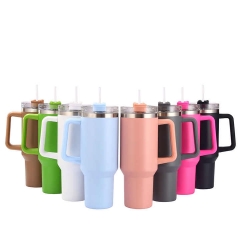 40oz Double Wall Stainless Steel Mug Travel Thermos Cup Tea Coffee Mug Tumbler Vacuum Insulated Tumbler Cup With Handle