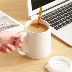 Customization high quality large capacity coffee mug with lid straw for office water cup