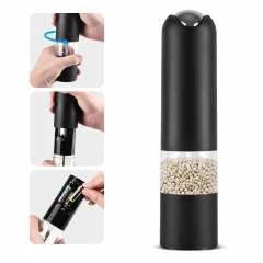 Plastic Kitchenware Equipped with LED Light Battery-powered Electric Pepper Grinder Salt Mill Spice Seasoning Tools