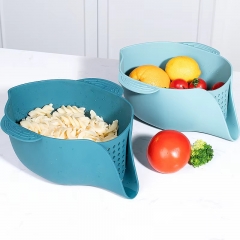 Fruit Tray Kitchen Drain Basket Fruit Vegetable Washing Basket Silicone Washing Streamer Basket