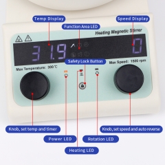 Factory Magnetic Stirrer With Heater Laboratory Heating Pan Digital Display Heat Collecting Magnetic Stirrer Mixer Hot Plate Lab