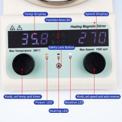 High Quality Electric Magnetic Stirrer with Hot Plate Heating 300℃ Chemistry Lab Equipment Supplier