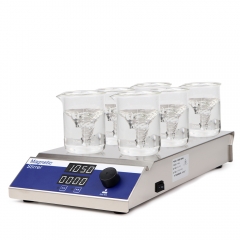 LA046 6 Station Magnetic Stirrer Stainless Steel Material High Speed 1500RPM Mixer Laboratory Instrument Supplier