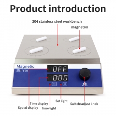 Factory Price 500ML Multiple Station Magnetic Stirrer for Laboratory LED display with Stir Bar Stainless Steel Body Lab Supply