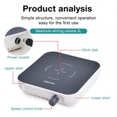 Portable Laboratory Mixer 2L Mini Magnetic Stirrer Easy to Operate 300-1500rpm Magnetic Mixer with Sir Bar