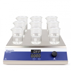 High Quality 9-Position Magnetic Stirrer For Laboratory Stainless Steel Mixer Perfume Multi Position Magnetic Stirrer Mixer Lab