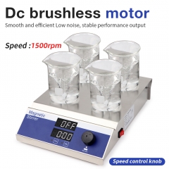 Factory Price 500ML Multiple Station Magnetic Stirrer for Laboratory LED display with Stir Bar Stainless Steel Body Lab Supply