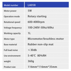 Magnetic Stirrer Mini Lab Stir Mixer Portable Stirrer Plate with Stir Bar 2L 2000RPM for Laboratory