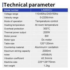 Magnetic Stirrer Hotplate 1L Magnetic Mixer with Laboratory Mixer Heating Power 100-2000 RPM with Stirring Bar & Support Stand