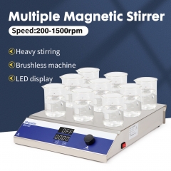 laboratory Stainless steel high efficiency 4 8 12 position Multi-position Heating Magnetic Stirrer for perfume