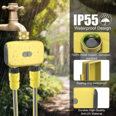 Inhocon WiFi Sprinkler Timer 2 Zone with Brass Inlet, Water Timer for Garden Hose Faucet, Programmable Watering Irrigation 2 Outlet, Smart Watering System for Lawns and Yard Work with Alexa