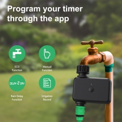 WiFi Sprinkler Timer with Brass Inlet Smart Water Timer Hose Timer Irrigation Timer with WiFi Hub, Up to 20 Separate Watering Schedules With 5V1A Adapter