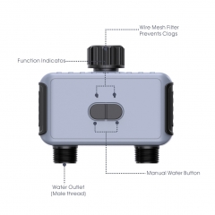 Bluetooth+Gateway Wireless connection Water Timer with 2 zones Sprinklers