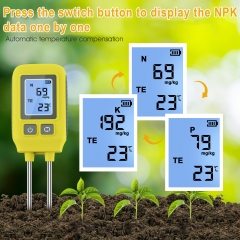 Wireless NPK Digital Display soil tester,3 in 1 Digital Plant Soil Moisture Meter with PH/Moisture/Temperature for Garden,Lawn,Farming and House/Outdoor Plants