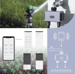 Bluetooth+Gateway Wireless connection Water Timer with 2 zones Sprinklers