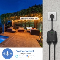 Outdoor Double Plug Sockets Waterproof IP44, Weatherproof Outdoor Plug Sockets, Exterior Wall Garden 2 Gang Storm Switched Socket Outside Power Socket