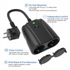 Outdoor Double Plug Sockets Waterproof IP44, Weatherproof Outdoor Plug Sockets, Exterior Wall Garden 2 Gang Storm Switched Socket Outside Power Socket