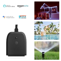 Smart WiFi Waterproof Outdoor plug - Certified Works with Alexa + Certified Works with Google Assistant and Alexa, Black