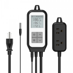 Digital Temperature Controller 2-Stage Outlet Thermostat Heating and Cooling Mode Carboy Homebrew Fermenter Greenhouse Terrarium 110V 10A