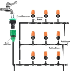 Drip Irrigation Kit, Inhocon 59 ft Mist Garden Irrigation System with 1/4