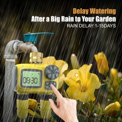 Inhocon Sprinkler Timer 2 Zone, Programmable Water Hose Timer 2 Outlet for Garden, Automatic Irrigation Timer IP54 with Rain Delay/Manual, Outdoor Hose Timer Controller for Lawn, Yard, Pool