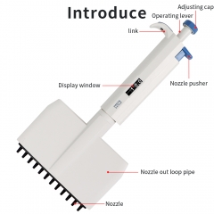 New Arrival Multi Channel Digital Pipette Adjustable 0.5-10ul High Accurate Dropper Micro-pipette 12 Channel Pipette Laboratory