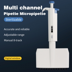 12 Channels 0.5-10Ul Lab Manual Adjustable Micropipette Sterilize Liquid Transfer Volume Multichannel Pipette