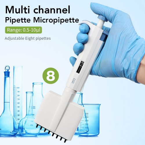 New Arrival 8-Channel Digital Pipette Laboratory 0.5-10ul Adjustable High Accurate Micro-pipette Multi Channel Pipette Dropper