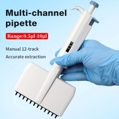 12 Channels 0.5-10Ul Lab Manual Adjustable Micropipette Sterilize Liquid Transfer Volume Multichannel Pipette