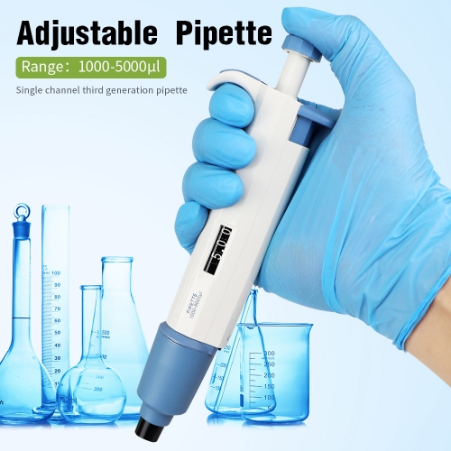 New Arrival Adjustable Pipette 1000-5000ul Laboratory Single Channel Dropper Pipette For Lab High Accurate Digital Micro-pipette