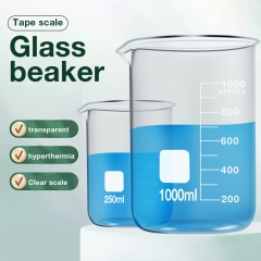 Factory Directly Lab 100ml 250ml 500ml 1000ml 5000ml Clear Glass Beaker