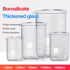 Factory Directly Lab 100ml 250ml 500ml 1000ml 5000ml Clear Glass Beaker