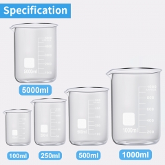 New Arrival Glass Beakers 1000ml Laboratory Beaker Measuring Cup Chemistry Borosilicate Glass Mug For School Low Form Beaker Lab