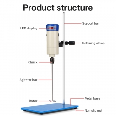 New Arrival Overhead Electric Stirrer Mixer For Lab Rotary Agitator Digital Display Mixer Laboratory Cantilever Stirrer Cosmetic