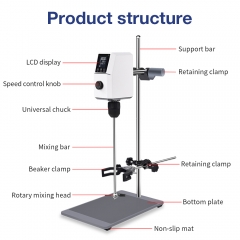 Laboratory electric overhead stirrer digital display stirrer with stirring rod and stand adjustable height speed equipment