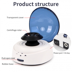 7000 RPM Microcentrifuge Lab Centrifuge Mini Centrifuge Machine with Low Noise 2 Rotors for Centrifuge Tubes and PCR Strips