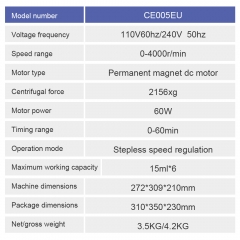 For Laboratory 6*15ml Centrifuge Permanent Magnet DC Motor with Timer Low Speed Centrifuge Machine