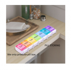 Weekly Pill Tablet Organizer Pills Holder Box for Travel 7 Compartments Pill Box 7 Days Organizer