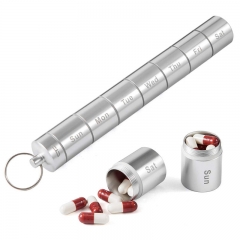 Multifunction Metal Aluminum Alloy Pill Bottle Organizer Travel Pill Box Case