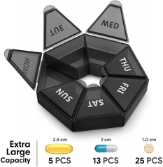 Weekly Pill Organize Round 7 Day Pill Box Organizer