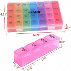 Hot Sale Rainbow Weekly Pill Medicine case 28 Case Plastic Pill Box Daily Pill Box