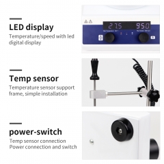 Laboratory Magnetic Stirrer Hot Plate Heating Pot Water Bath & Oil Bath Digital Display Temperature Control System