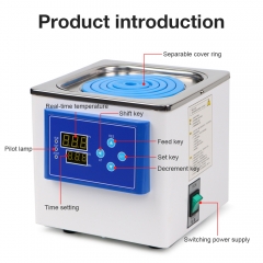 Digital Thermostatic Lab Water Bath 1 Hole Opening 220V 3.5L Anti-dry Burning Stainless Steel Tank Water Bath