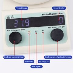 Hot Plate Lab Magnetic Stirrer With Heater Laboratory Heating Pan Digital Display Heat Collecting Magnetic Stirrer Mixer 10rpm